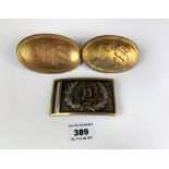 2 C.S. belt buckles and another belt buckle