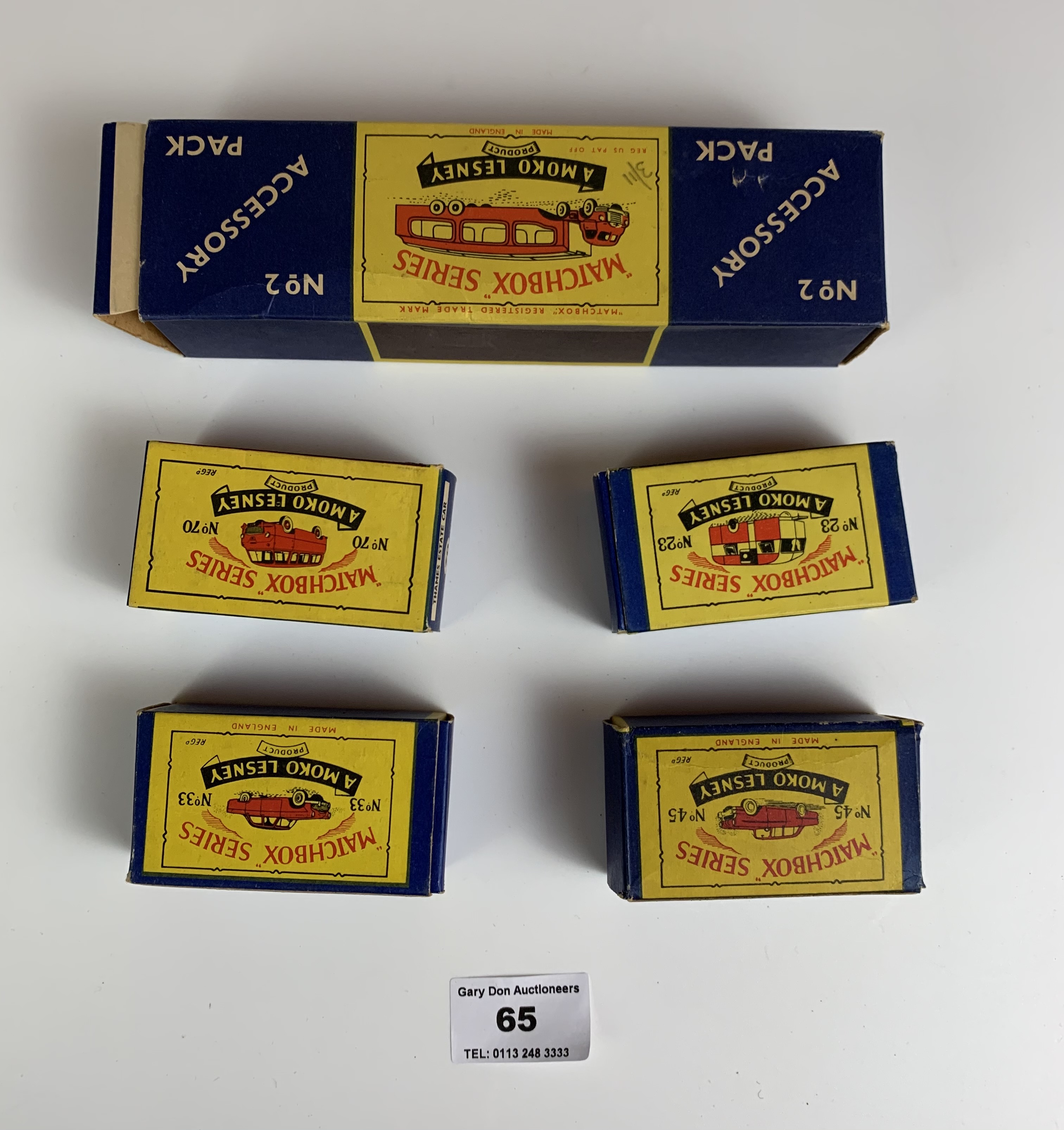 5 boxed Matchbox Series A Moko Lesney, numbers 23, 33, 45, 70 and No 2 Accessory pack - Image 3 of 10