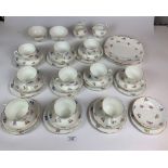 38 piece Adderley tea set including 10 tea cups, 11 saucers, 11 side plates, 2 sandwich plates, 2