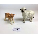 Beswick sheep 3.5” long and Beswick goat 3.25” long