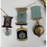 5 mixed Masonic and other Orders badges and medals