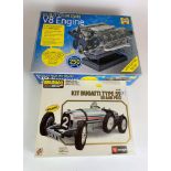 Boxed Build Your Own V8 Engine and boxed BBurago Kit Bugatti Type 59