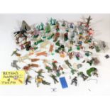Collection of Britain’s Swoppets and Timpo plastic Wild West and Army figures and accessories