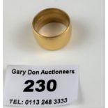 22k gold wedding band, size N, w: 12.8 gms