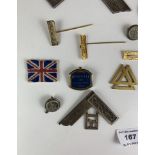 Quantity of mixed Masonic badges and items