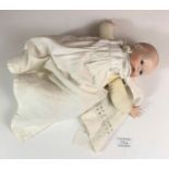 Horsman porcelain head baby doll, 14” long