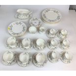 46pc Royal Albert Brigadoon Tea and Dinner Set- 6 large plates, 6 medium plates, 6 small plates, 6