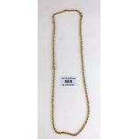 9k gold necklace, length 24”, w: 4.1 gms