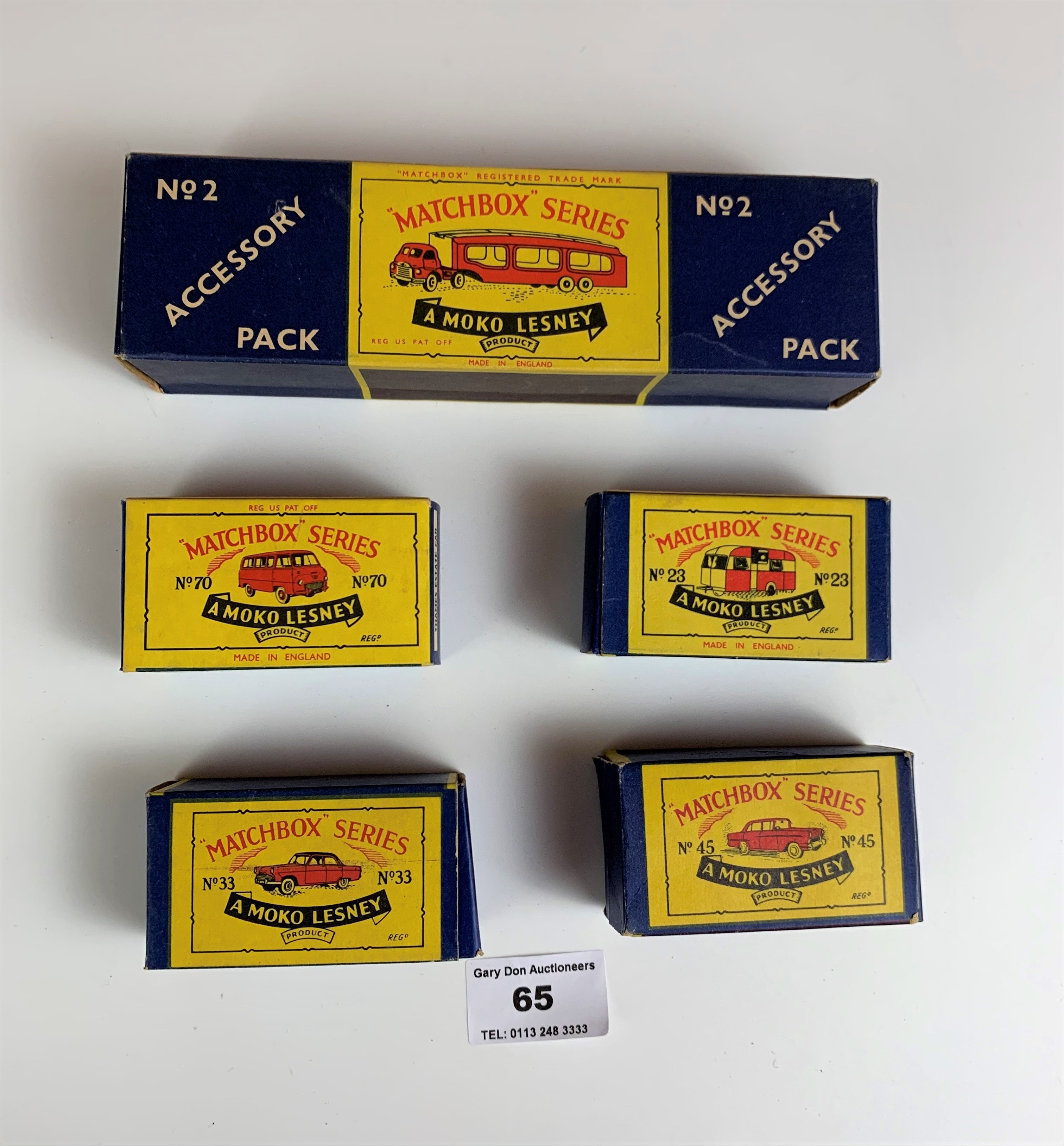 5 boxed Matchbox Series A Moko Lesney, numbers 23, 33, 45, 70 and No 2 Accessory pack - Image 2 of 10