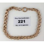 9k gold bracelet, length 9”, w: 13.4 gms