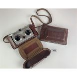 Belplasca stereo camera in leather case with extra leather case