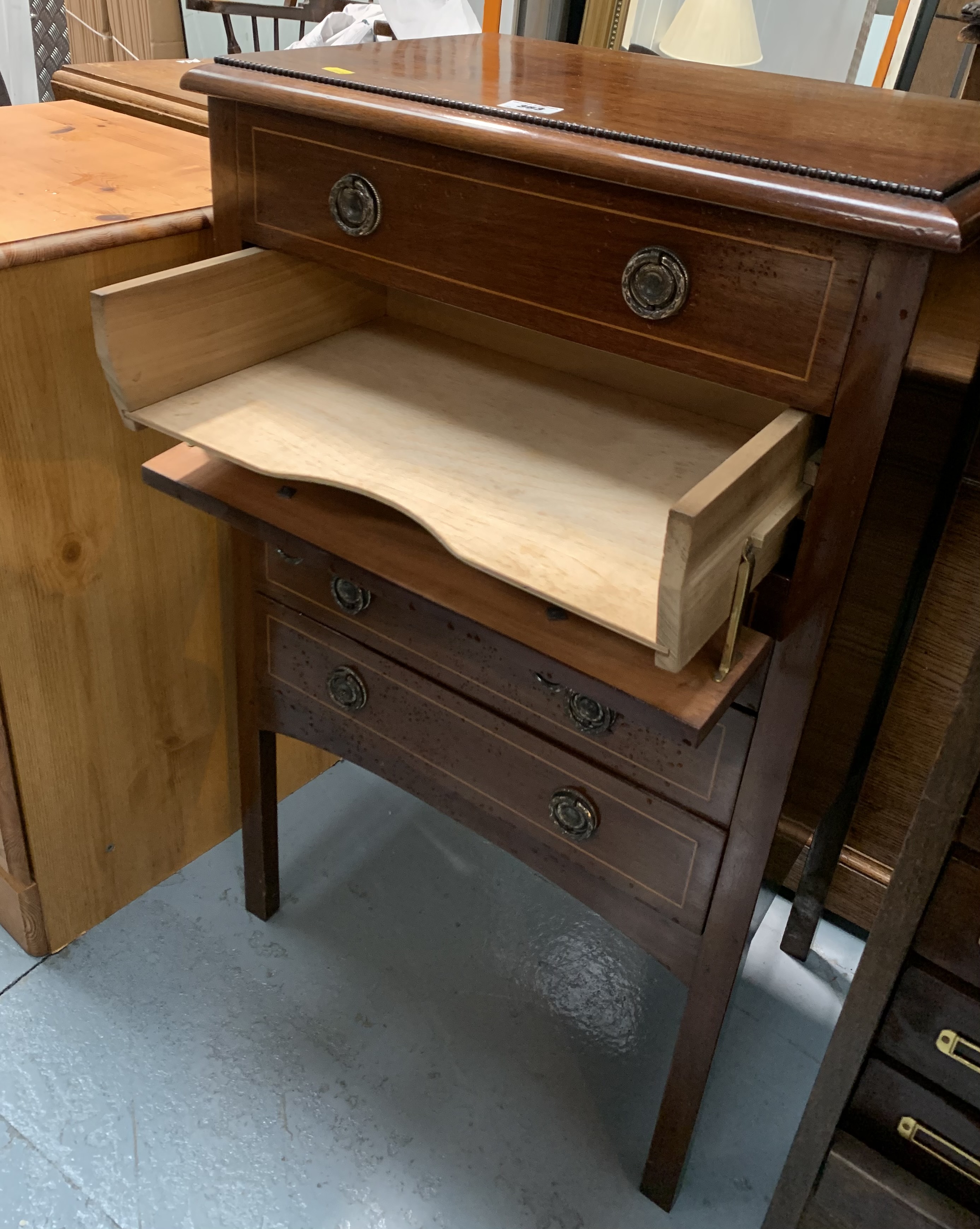 Music cabinet with 5 drop down drawers. 20” wide, 13.5” deep, 33” high - Image 3 of 3