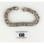 Silver bracelet, 8” length, w: 1.2 ozt