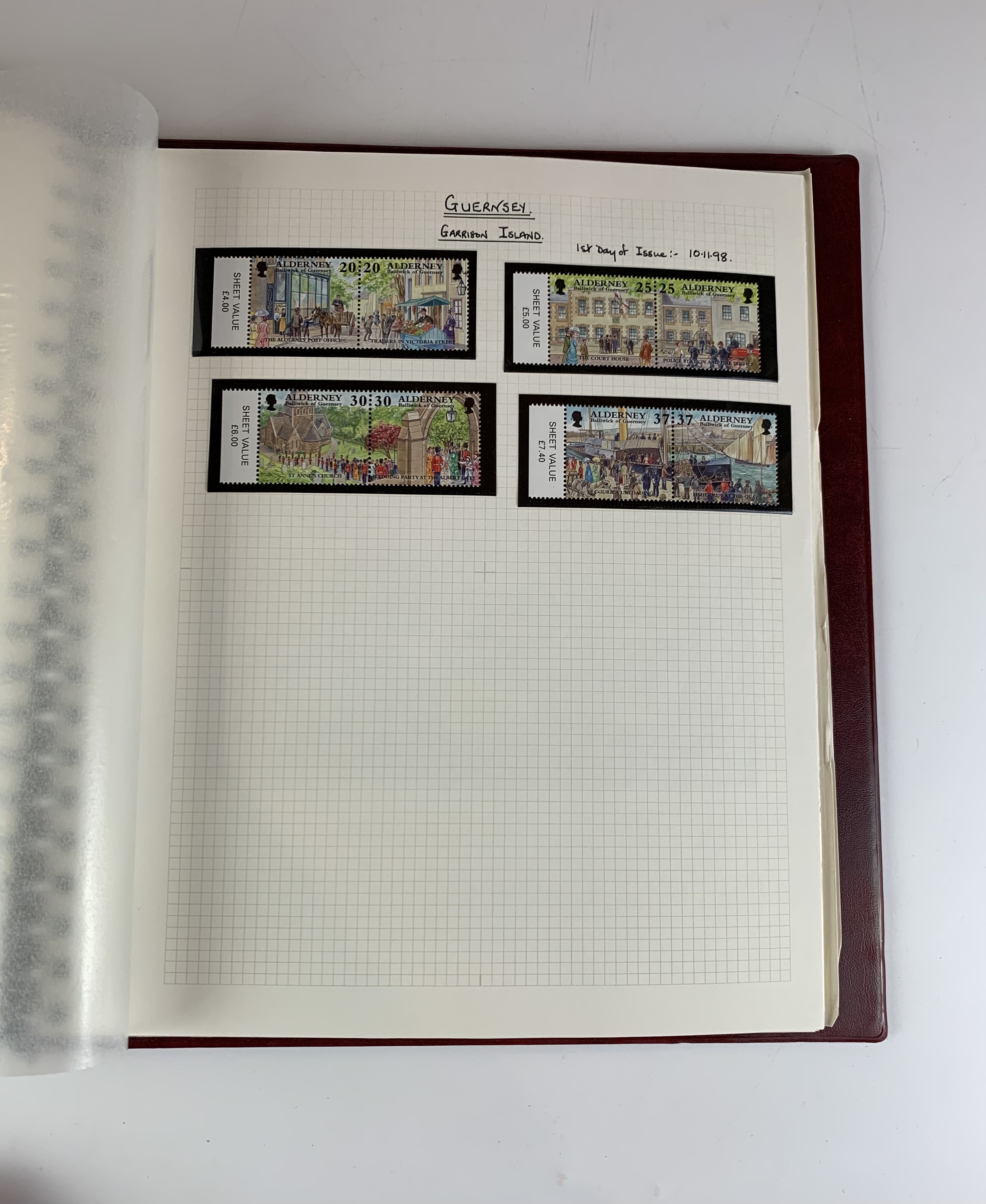 Red album of mint UK/Guernsey/Jersey/Isle of Wight stamps and first day covers 1998-2001 - Image 3 of 4