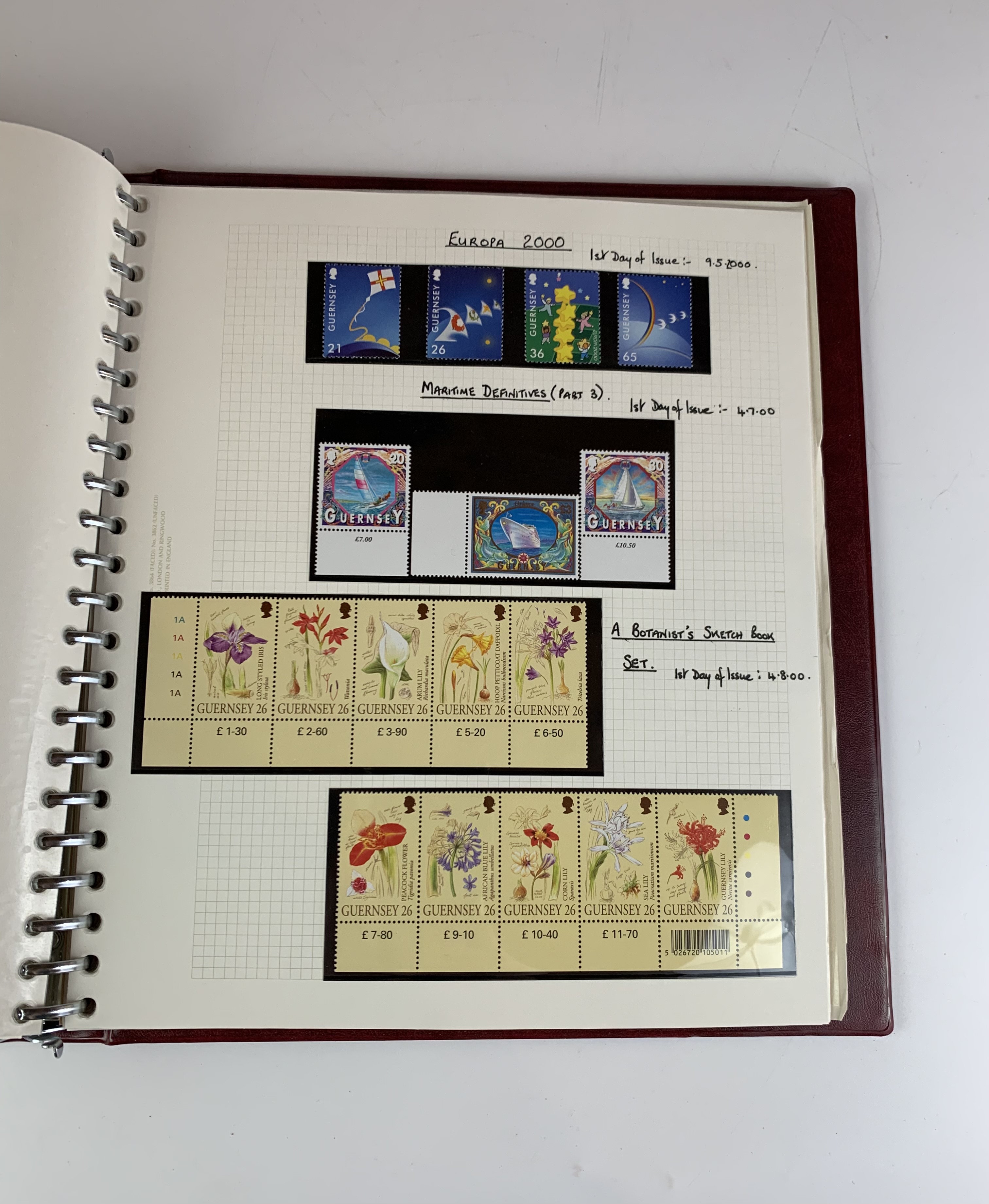 Red album of mint UK/Guernsey/Jersey/Isle of Wight stamps and first day covers 1998-2001 - Image 4 of 4