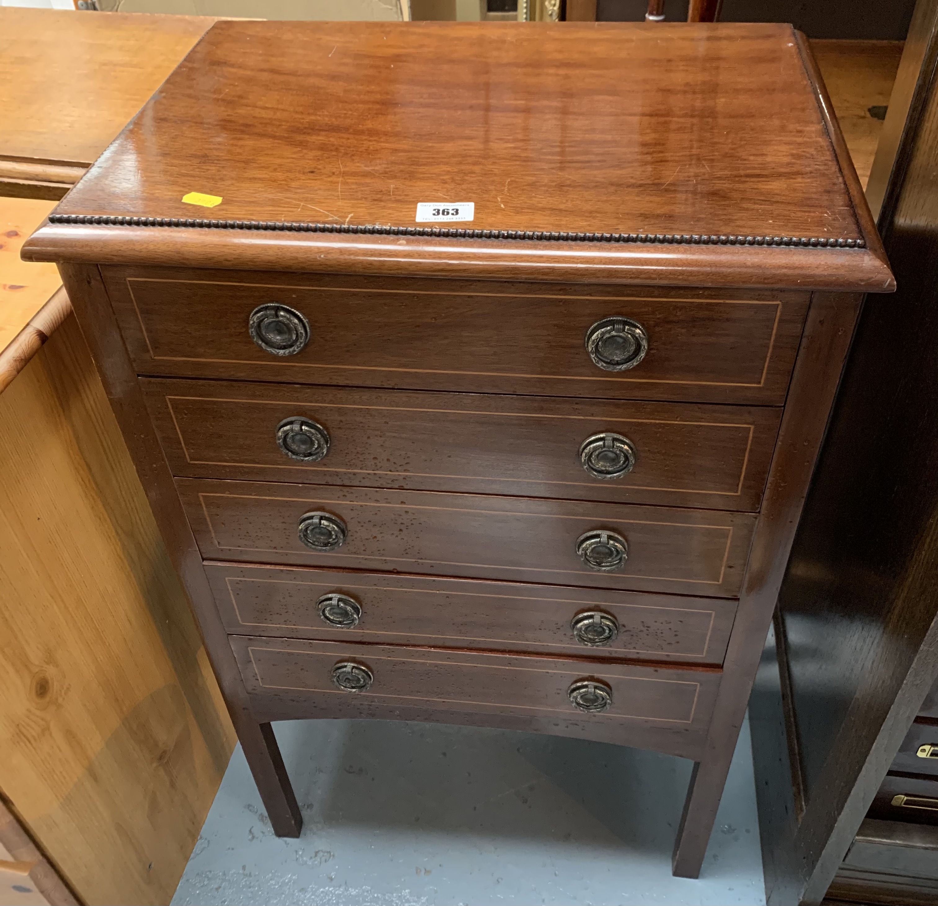 Music cabinet with 5 drop down drawers. 20” wide, 13.5” deep, 33” high - Image 2 of 3