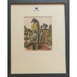 Lithograph ‘Theatrical Properties’ by Eric Ravilious. Image 5.5” x 7”, frame 12.5” x 15.5”. good