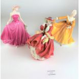 2 Royal Doulton lady figures – Kirsty HN2381 and Top of the Hill HN 1834 and Coalport lady figure