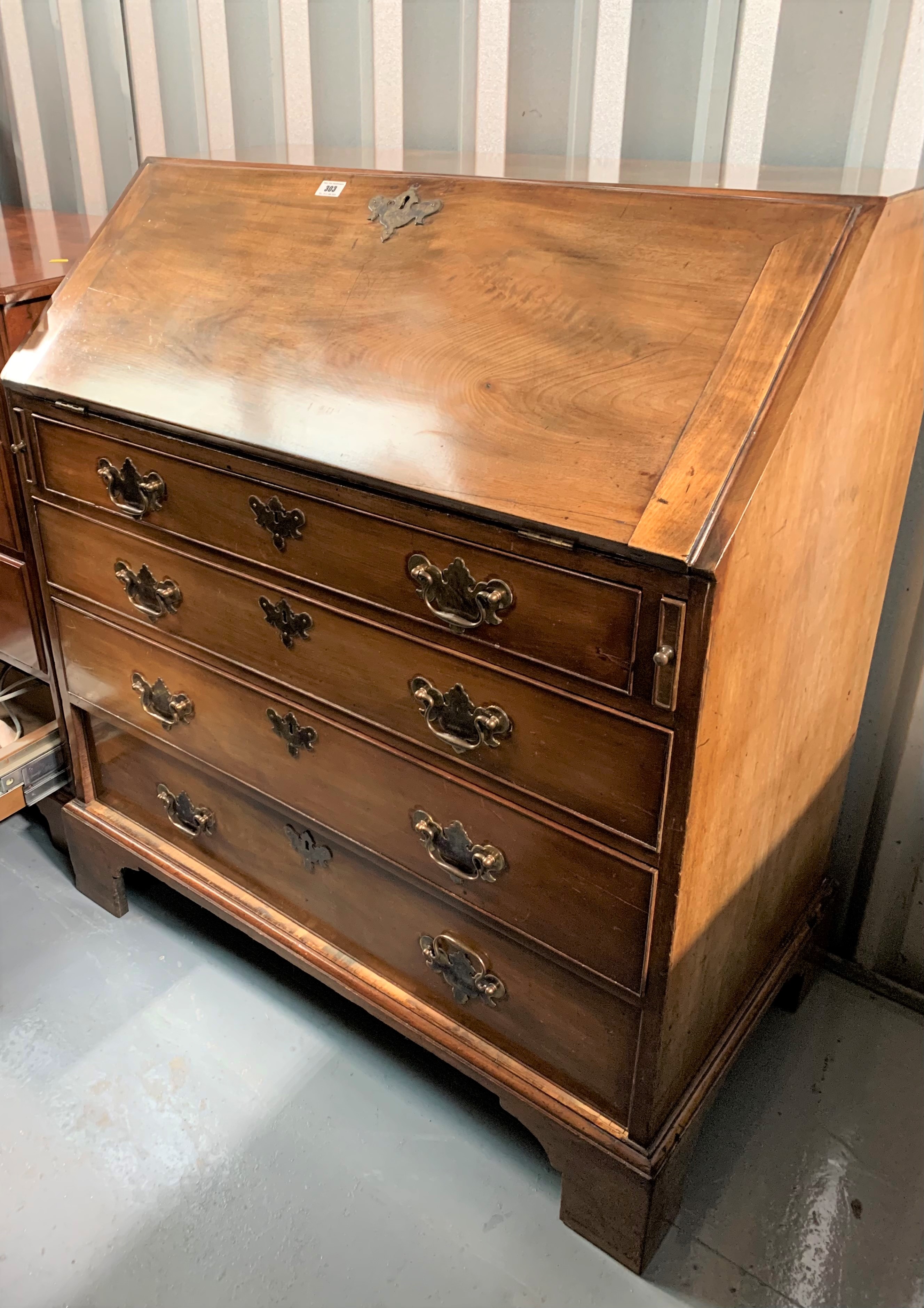 Antique walnut bureau with fitted interior. 40” high, 36” wide, 20” deep - Image 3 of 6