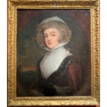 Oil painting on canvas, portrait of woman ‘Mrs. Delawney’, unsigned. Image 25” x 30”, frame 31” x