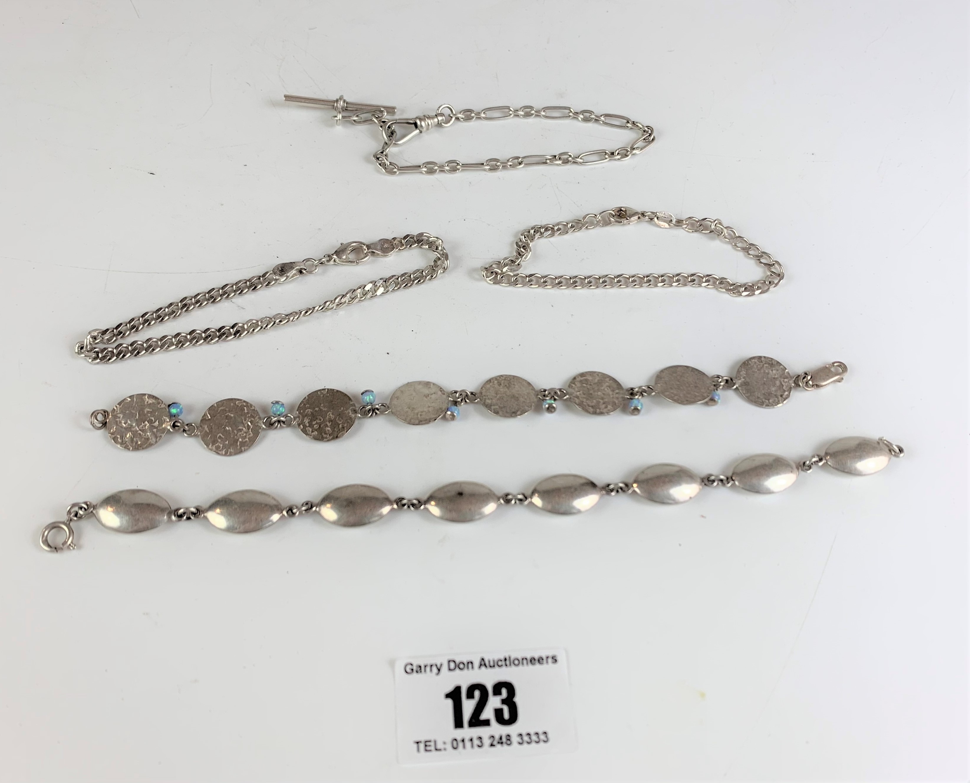 5 silver bracelets, total w: 1.2 ozt - Image 2 of 6