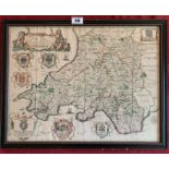 ‘A Generall Mapp of South Wales’, image 18” x 14”, frame 20” x 16”. Map has creasemarks and some