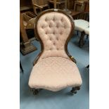 Pair of carved cabriole leg chairs