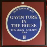 Exhibition print ‘Gavin Turk in the House, Sherborne House, 15th March – 13th April 2003’. Signed