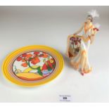 Clarice Cliff inspired Bradex figure Nights of Jazz and limited edition plate Bridgewater no .295