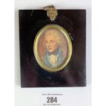 Miniature oval print of gentleman, frame 3.75” x 4.25”