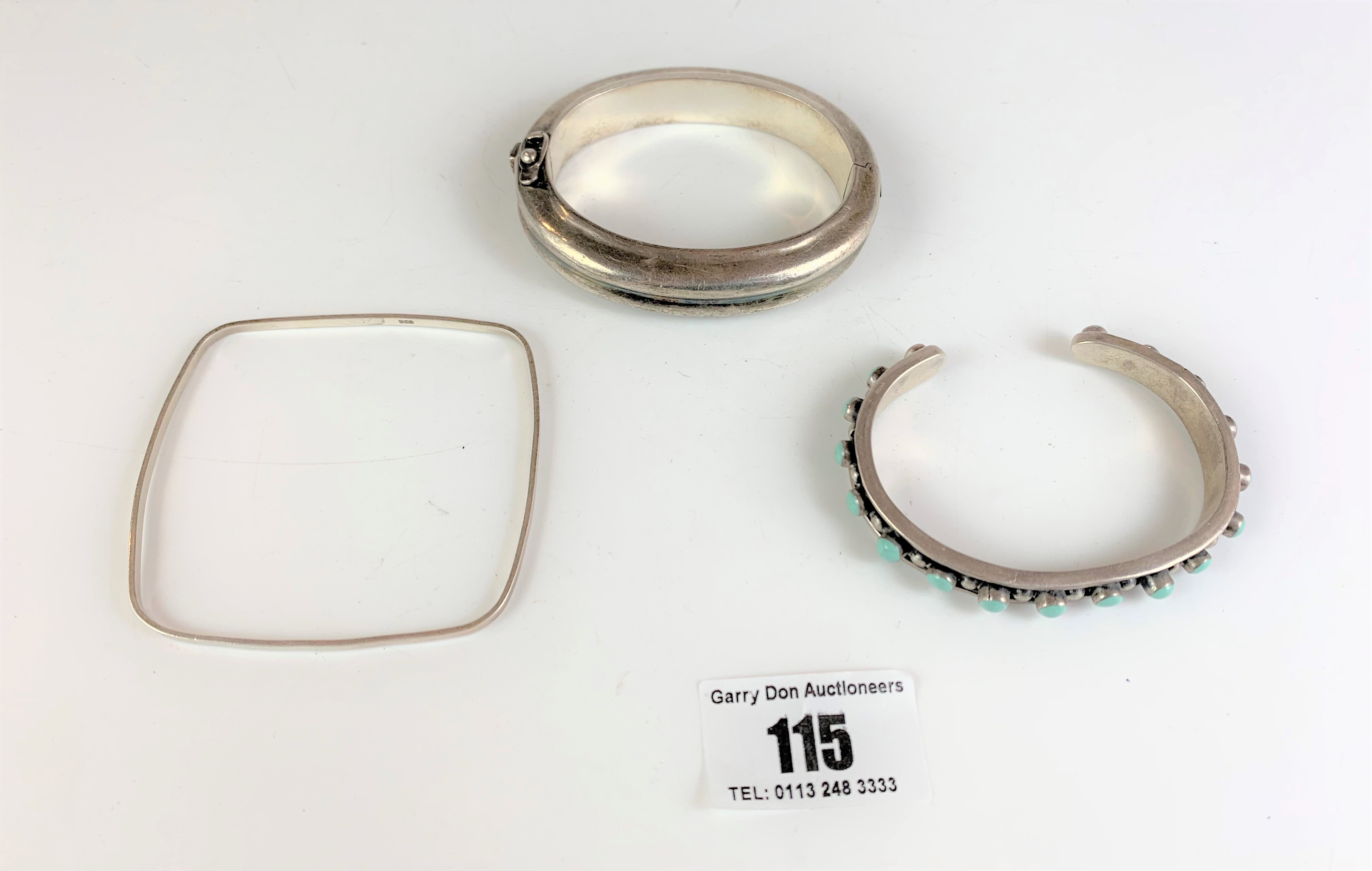 3 silver bangles, total w: 3.2 ozt