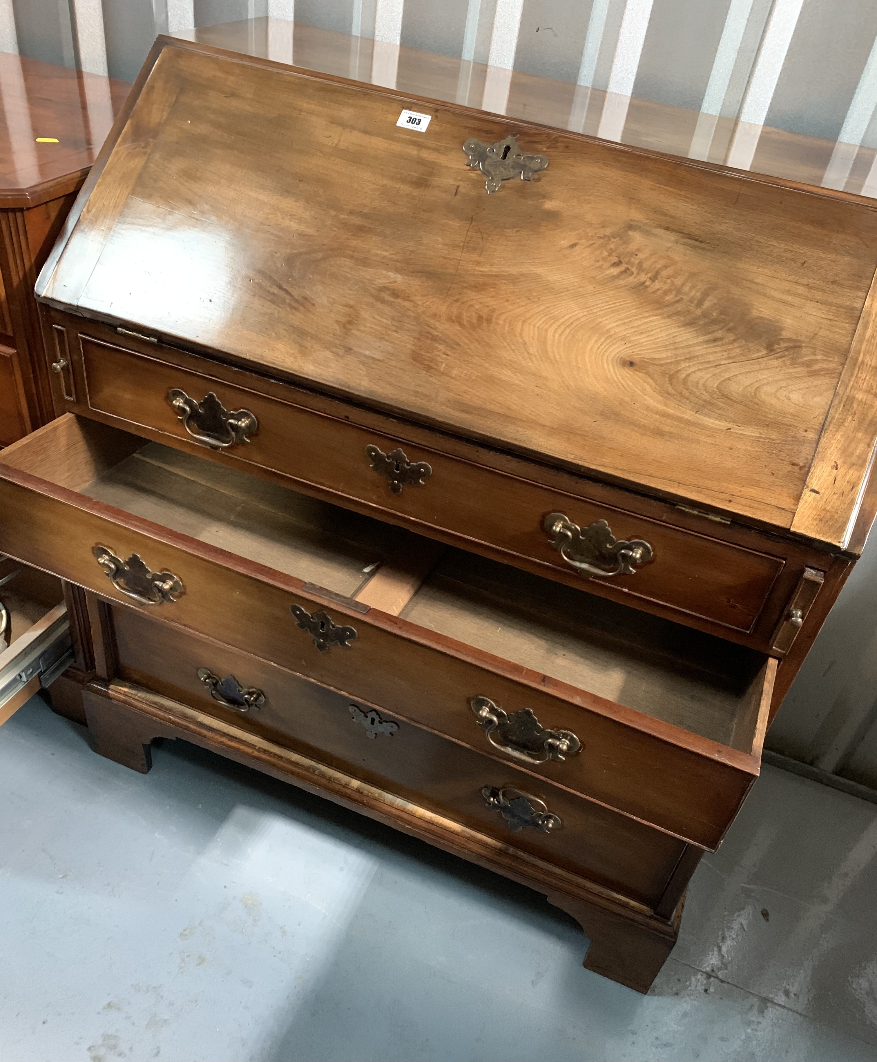 Antique walnut bureau with fitted interior. 40” high, 36” wide, 20” deep - Image 6 of 6