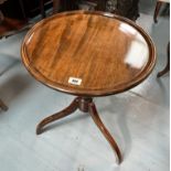 Mahogany tripod table. 17.5” diameter, 22” high