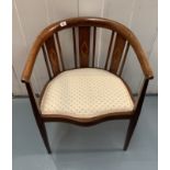 Inlaid round Edwardian chair