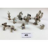 Collection of small metal figures including dragons