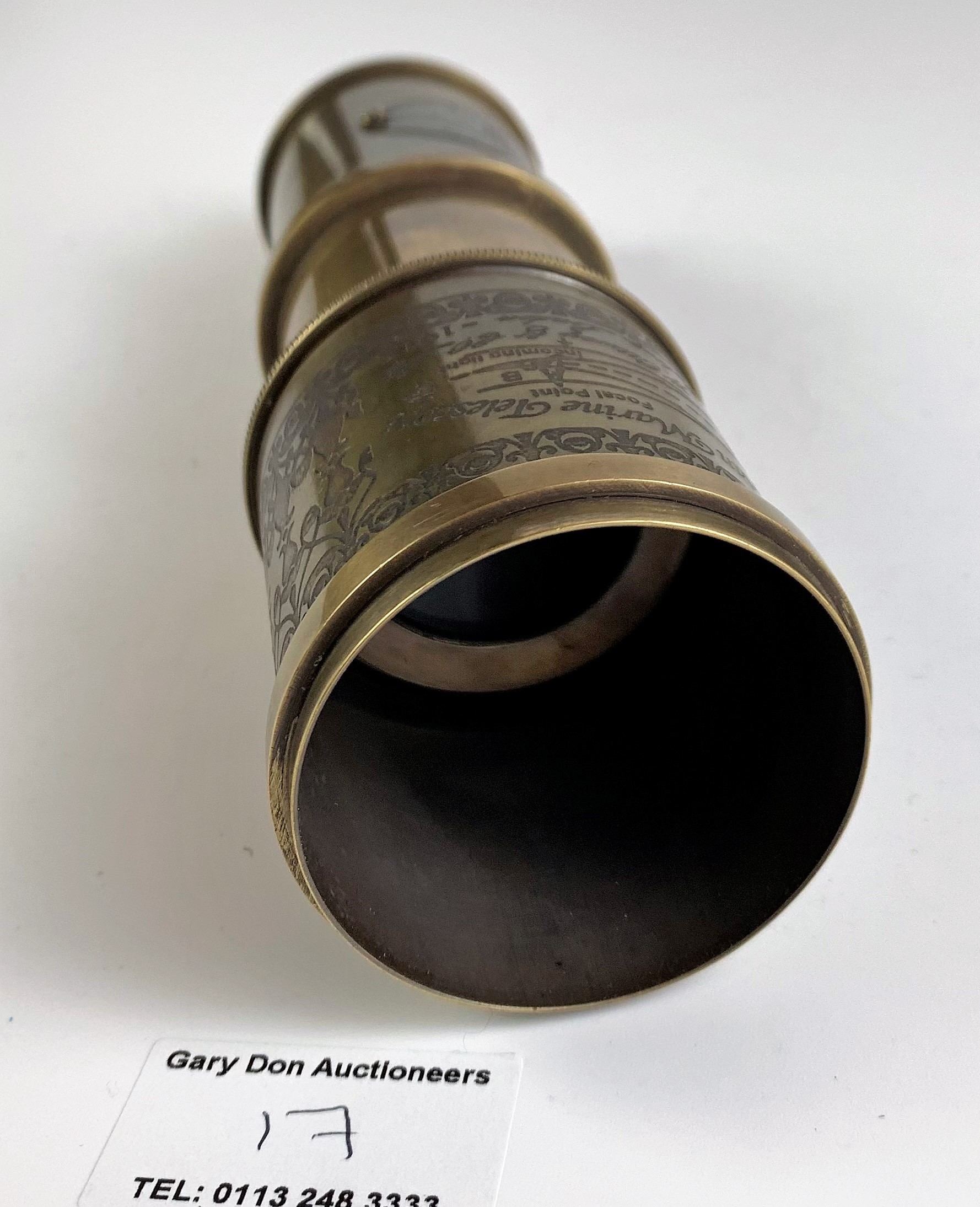 2 small brass telescopes, 1 marked Victorian Marine Telescope, London 1915, 6.5” long and 1 - Image 6 of 8