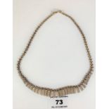 Silver necklace, length 17”, w: 0.7 ozt