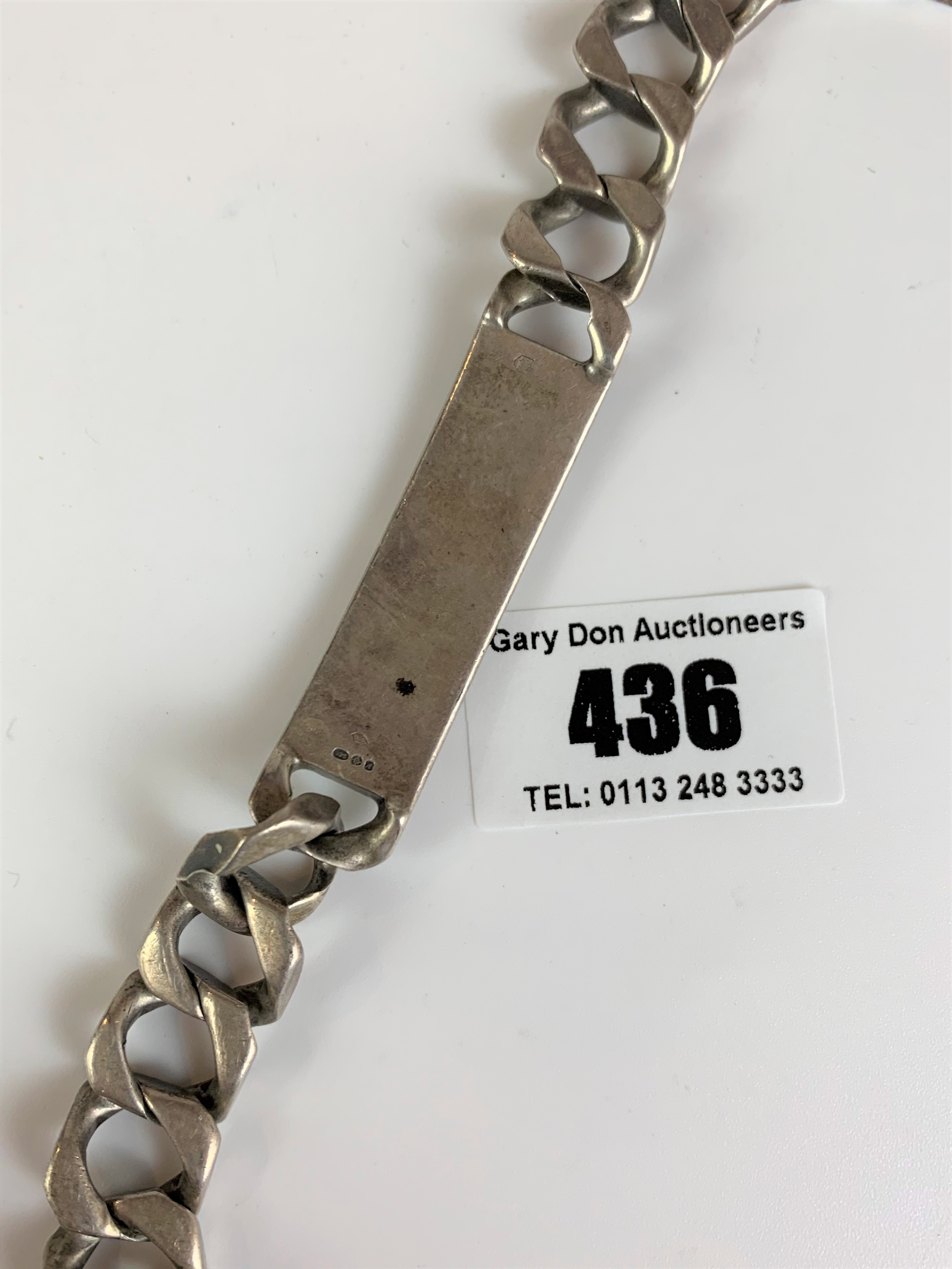 Silver ID bracelet, inscribed ‘Peter’, length 9”, w: 2.1 ozt - Image 4 of 5