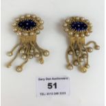 Pair of Christian Dior earrings by Michel Maer (1 pearl missing)