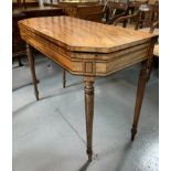 Antique satinwood turnover top table. 35” wide open, 17” closed, 36” long, 29.5” high