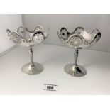 Pair of silver Mappin & Webb sweet dishes, 4.5” high, total w: 7 ozt