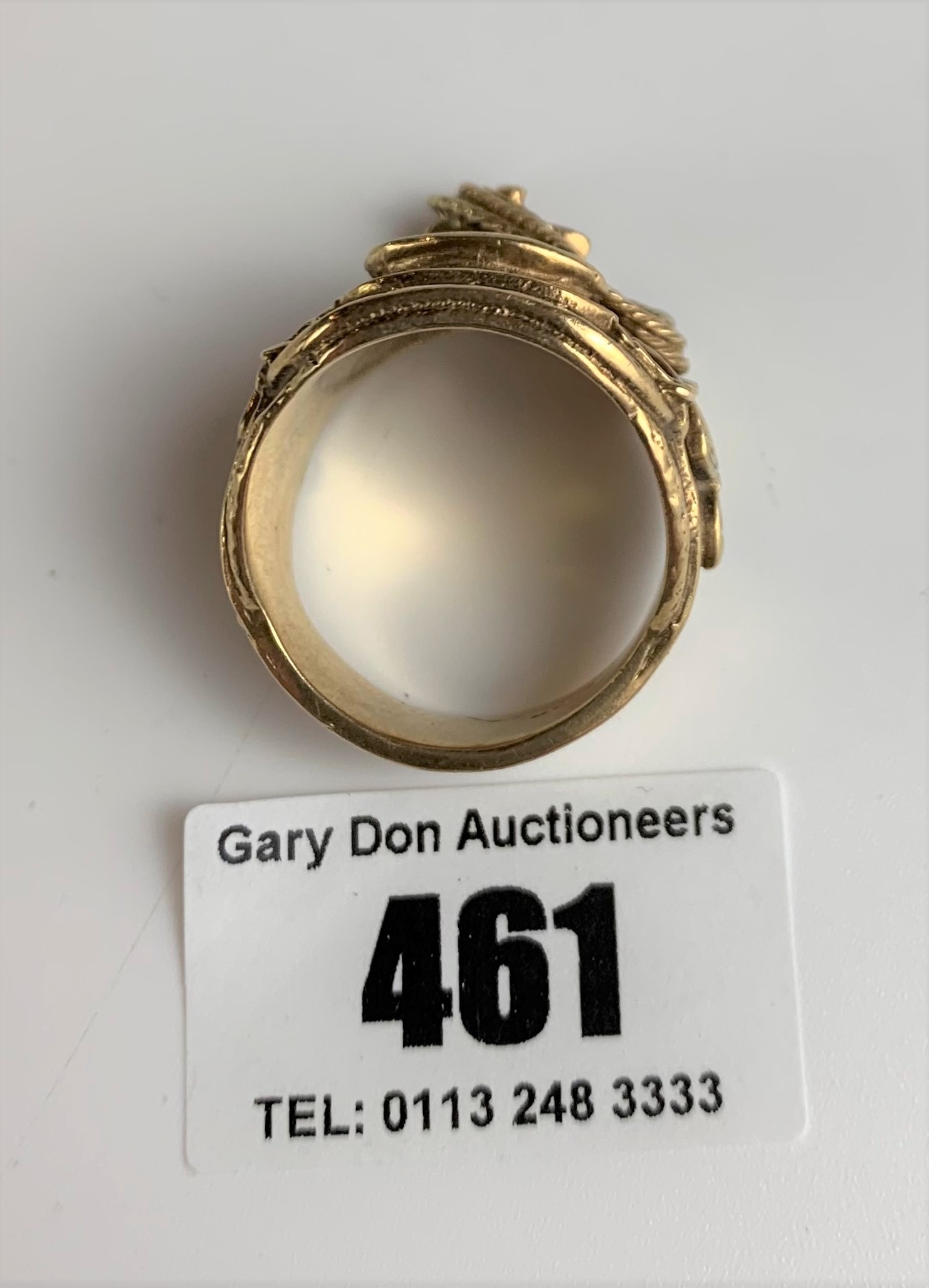 9k gold gents saddle ring, size Z+, w:26 gms - Image 5 of 6