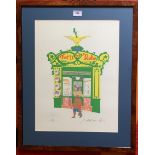 Paul Hogarth OBE RA, ‘Forn Des Teatre’ limited edition print. Blind stamp, signed in pencil and