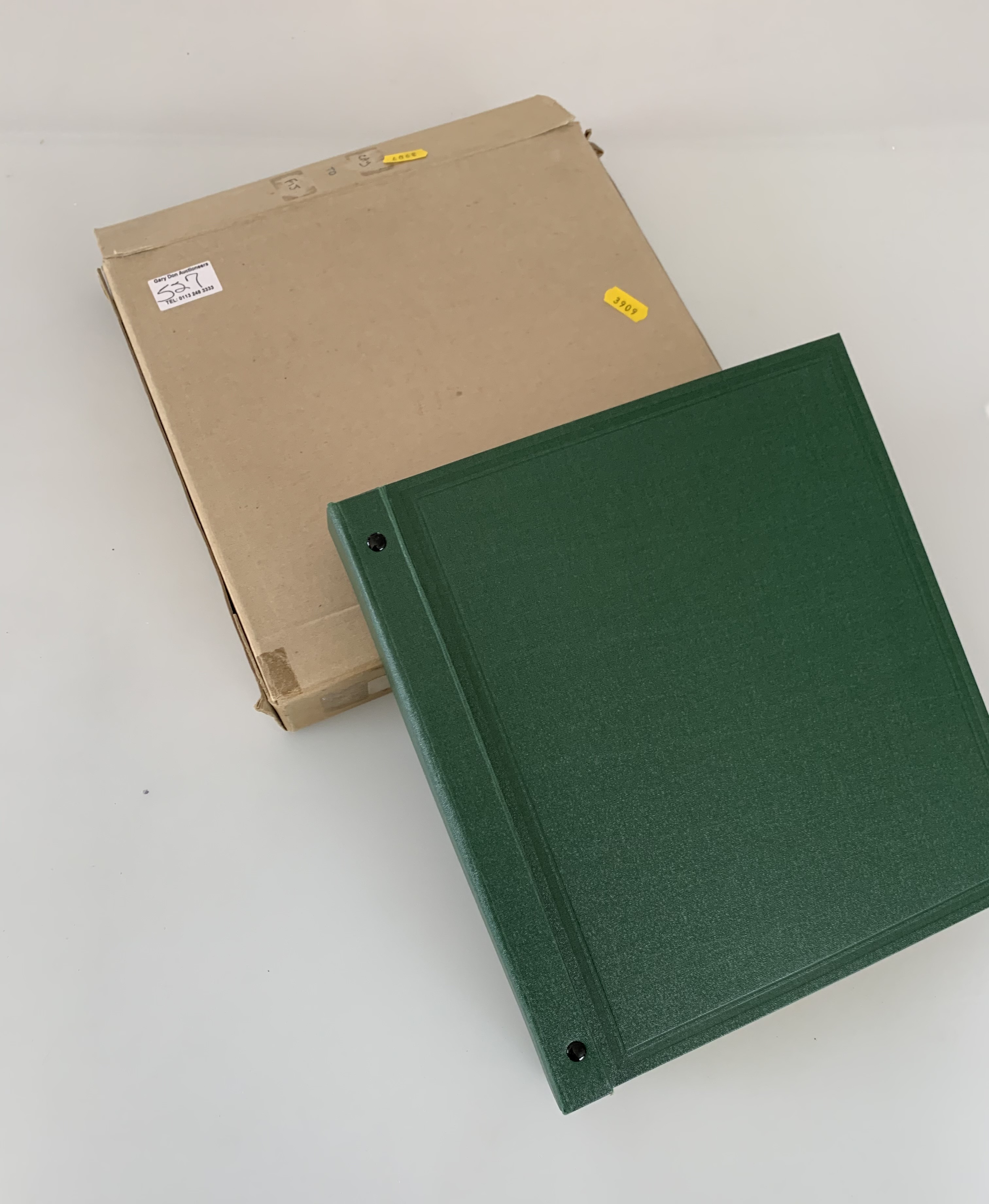 Boxed green Devon album of mint stamps, CAY-FIJ