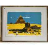 Paul Hogarth OBE RA, limited edition print of pyramids, blind stamp, signed in pencil and numbered