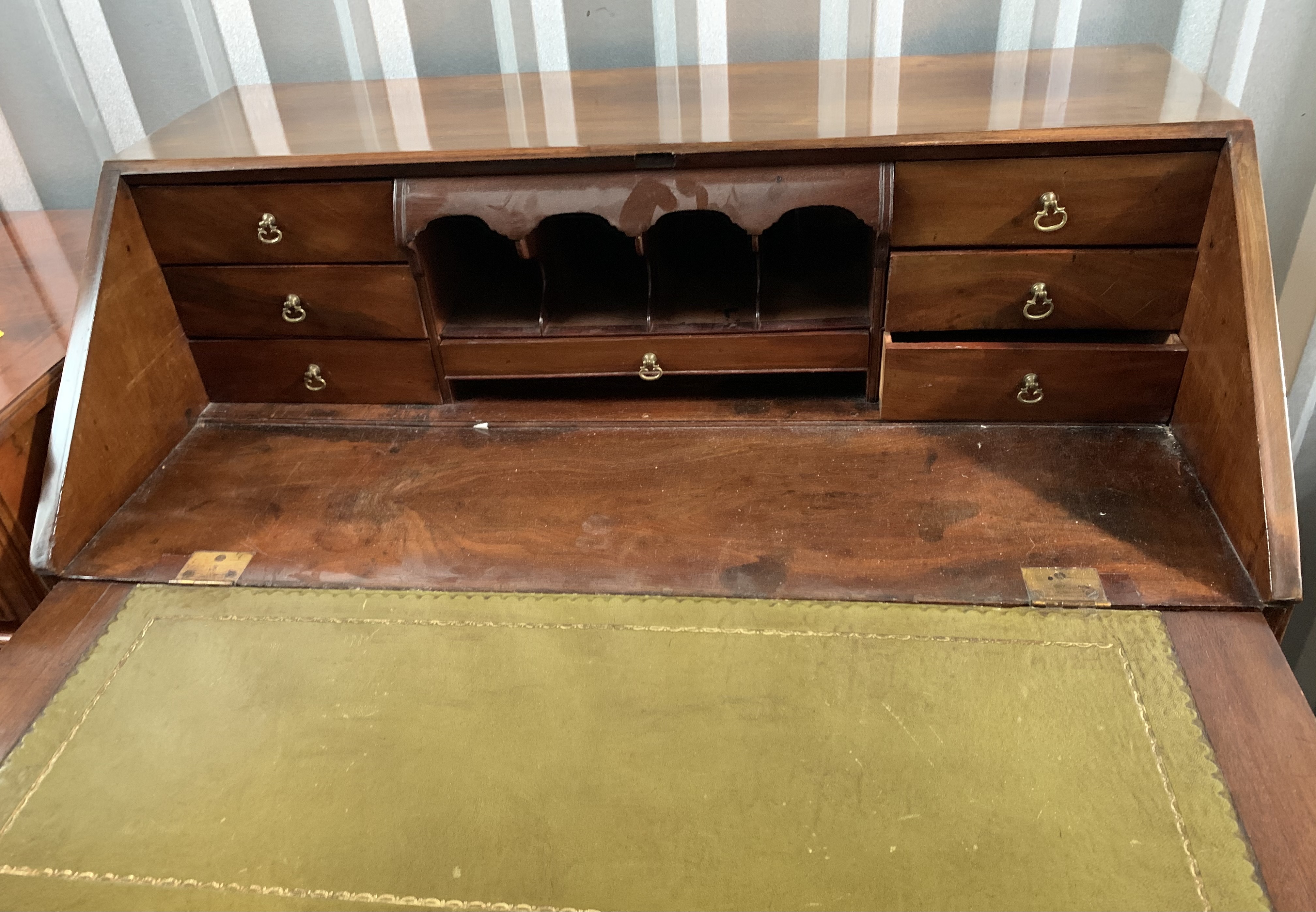 Antique walnut bureau with fitted interior. 40” high, 36” wide, 20” deep - Image 5 of 6