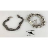 2 silver bracelets, total w: 2.4 ozt