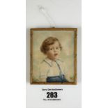 Miniature painting of boy child, 2.5” x 3”