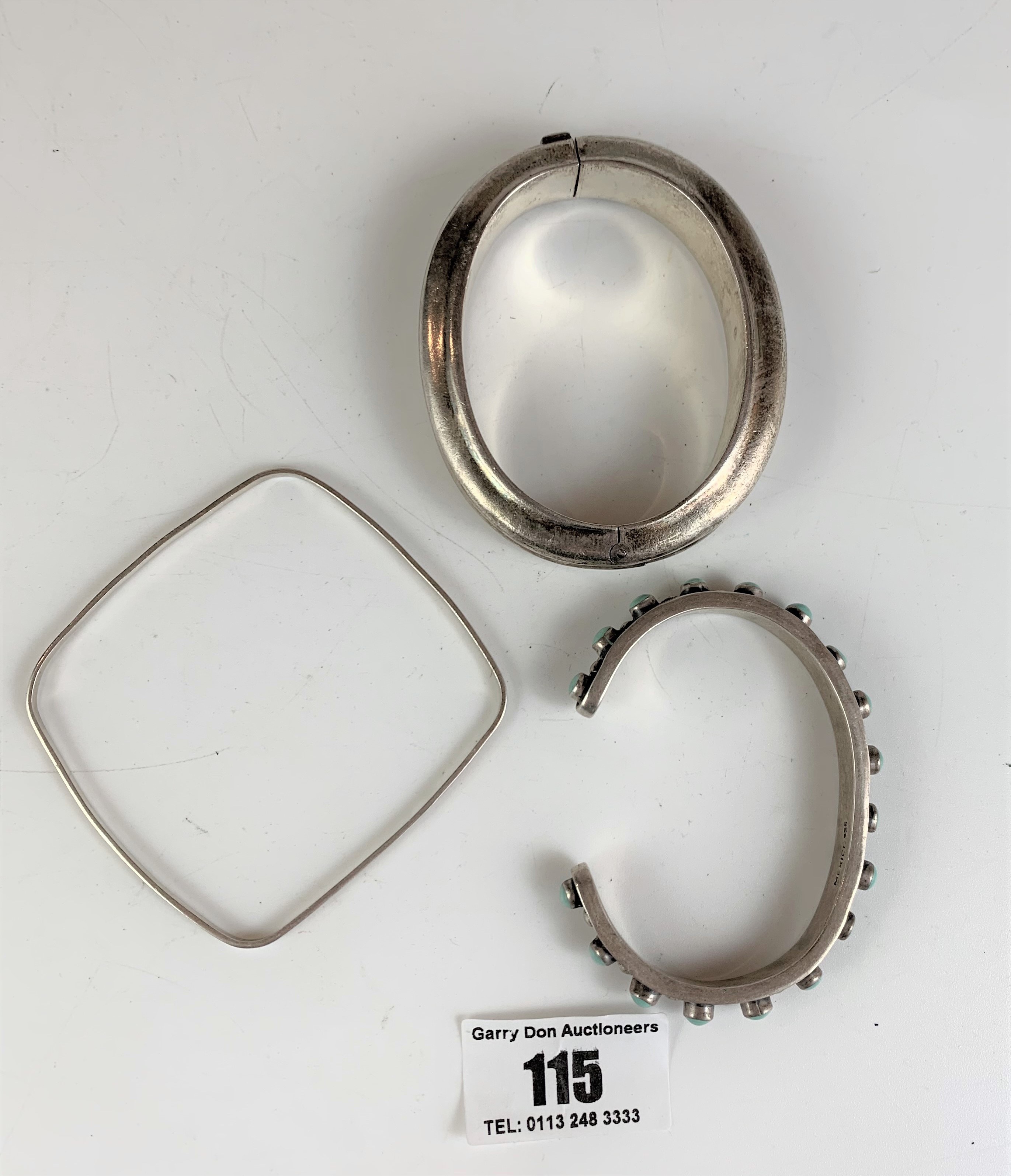 3 silver bangles, total w: 3.2 ozt - Image 6 of 7