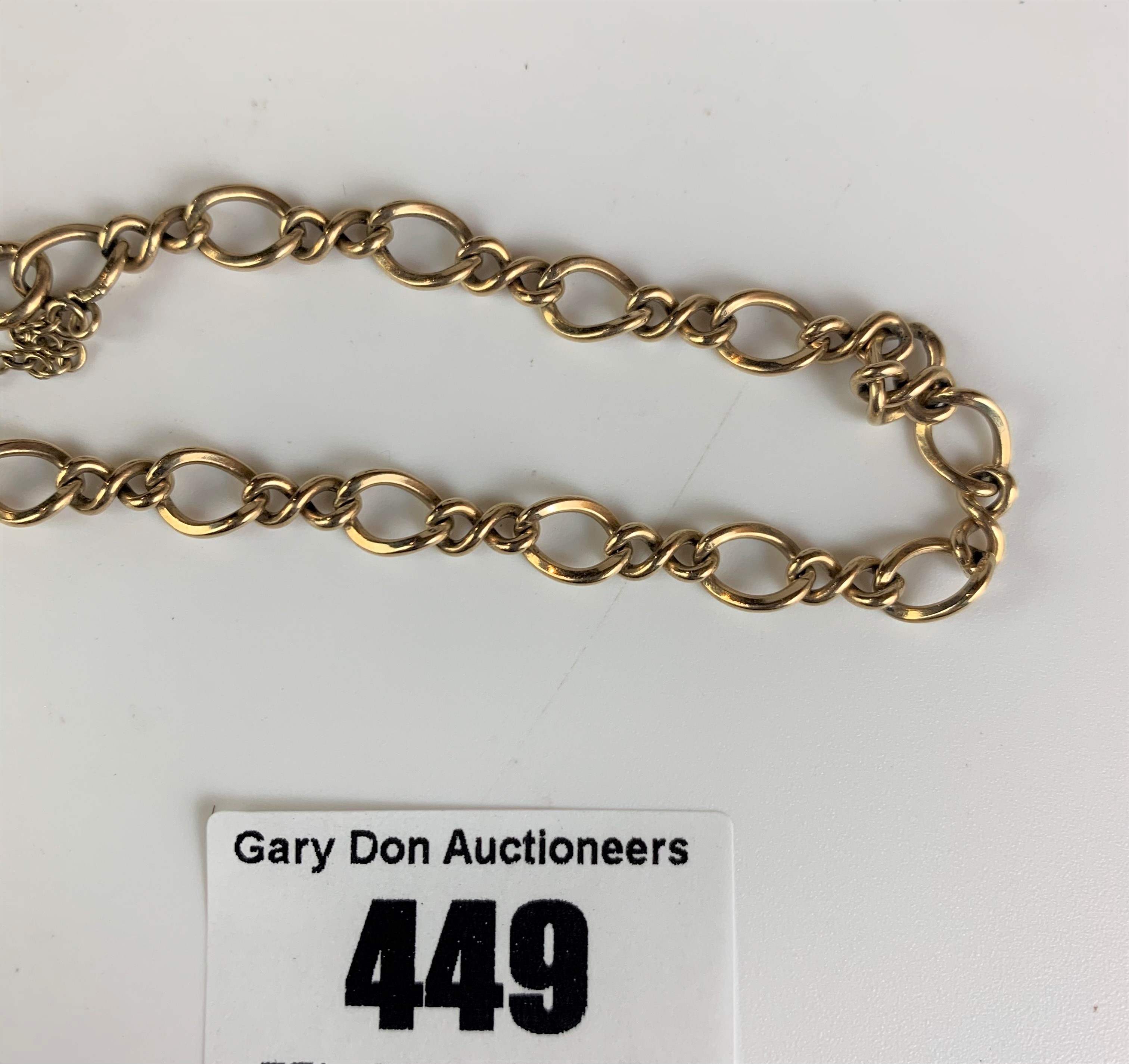 9k gold bracelet with heart lock, length 10”. W: 8.5 gms - Image 4 of 4